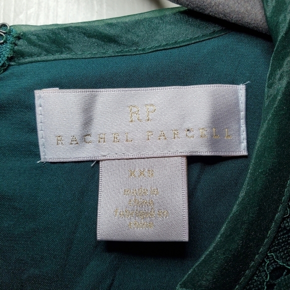 RACHEL PARCELL Lace Flutter Sleeve Top Green Long Sleeve Blouse Size XXS - Picture 10 of 12